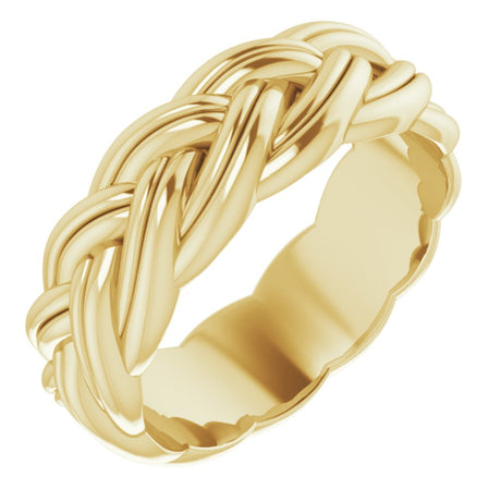 14K Yellow 6 mm Woven-Design Band Size 6