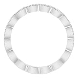 14K White .07 CTW Natural Diamond Eternity Band Size 5.5