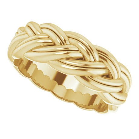 14K Yellow 6 mm Woven-Design Band