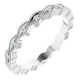 14K White .07 CTW Natural Diamond Eternity Band Size 5.5