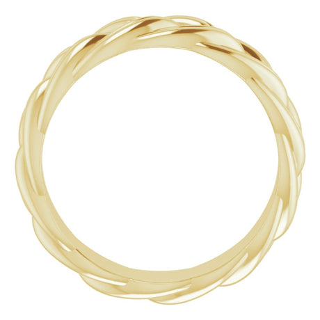 14K Yellow Gold 6 mm Woven-Design Band Size 6.5
