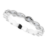 14K White .07 CTW Natural Diamond Eternity Band Size 5.5