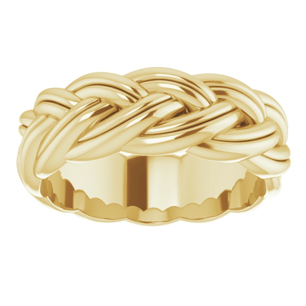 14K Yellow Gold 6 mm Woven-Design Band Size 6