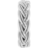 Sterling Silver 6mm Woven-Design Band Size  10