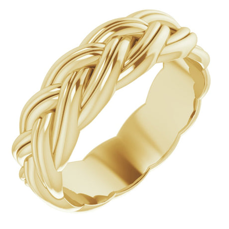 14K Yellow Gold 6 mm Woven-Design Band Size 7.5