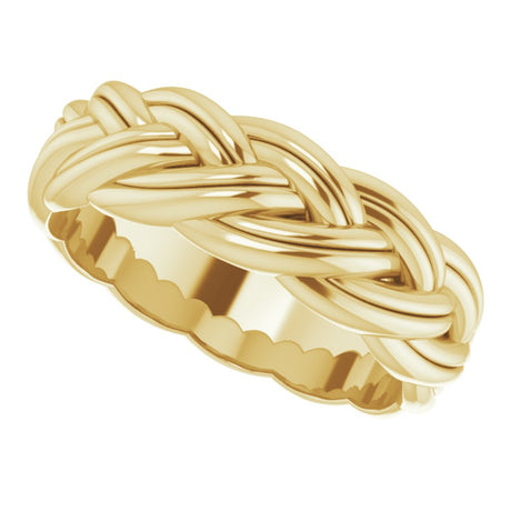14K Yellow Gold 6 mm Woven-Design Band Size 7.5