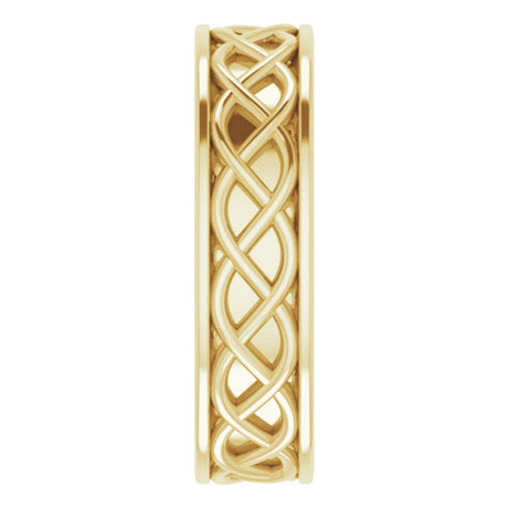 14K Yellow Gold 6 mm Infinity-Inspired Flat Band Size 8.5