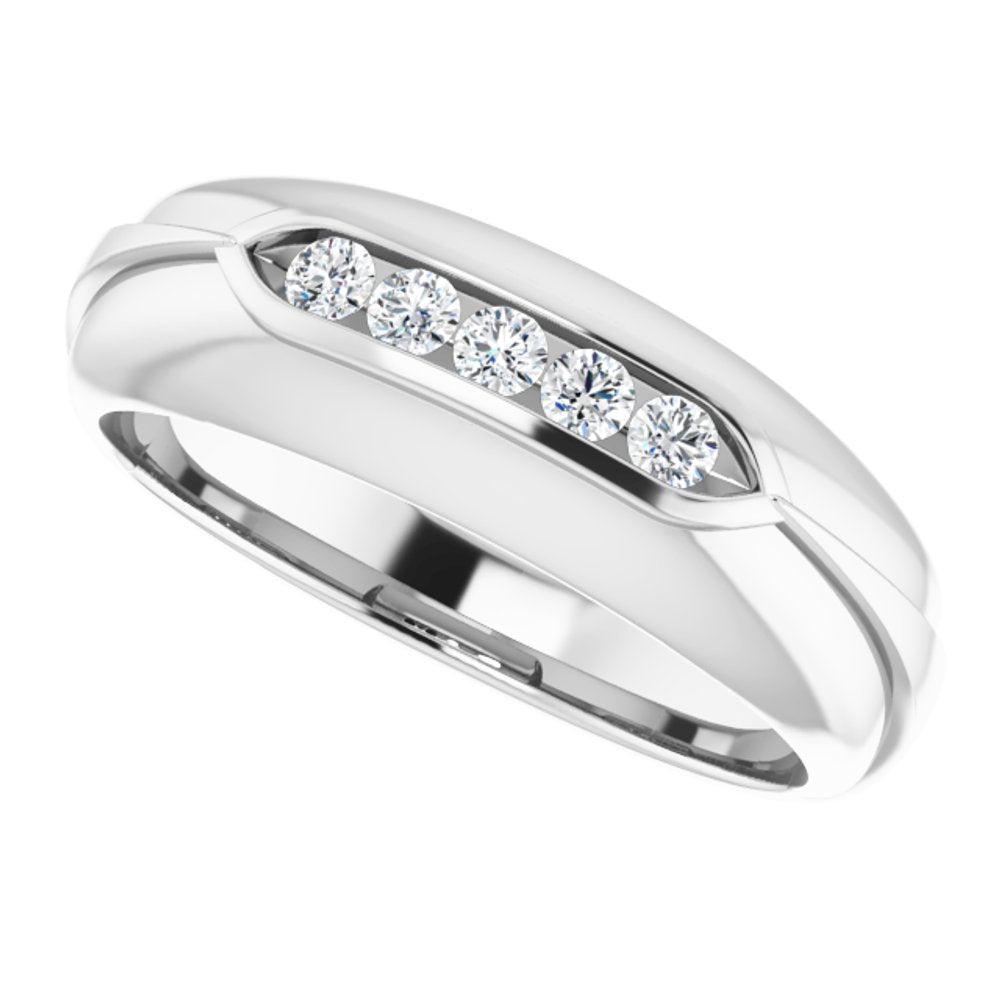 14K White 1/4 CTW Natural Diamond Band