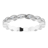14K White .07 CTW Natural Diamond Eternity Band Size 5.5