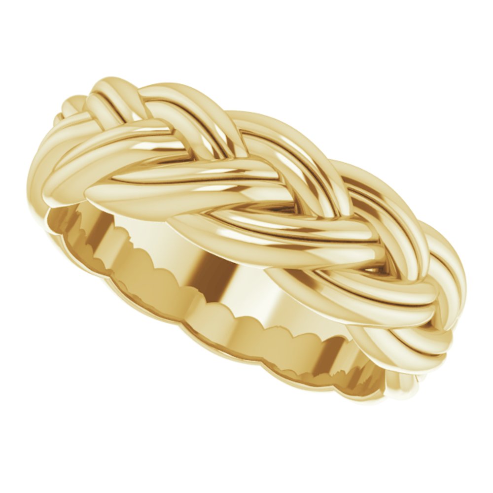 14K Yellow Gold 6 mm Woven-Design Band Size 6.5
