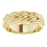 14K Yellow Gold 6 mm Woven-Design Band Size 7.5