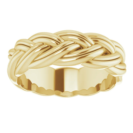 14K Yellow Gold 6 mm Woven-Design Band Size 7.5
