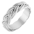 Sterling Silver 6mm Woven-Design Band Size  10