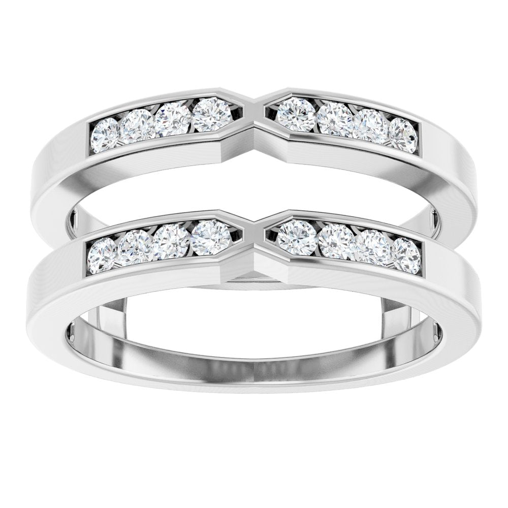 14K White 1/4 CTW Natural Diamond Ring Guard