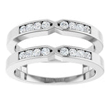 14K White 1/4 CTW Natural Diamond Ring Guard