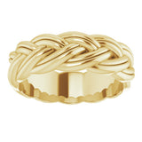 14K Yellow Gold 6 mm Woven-Design Band Size 6.5