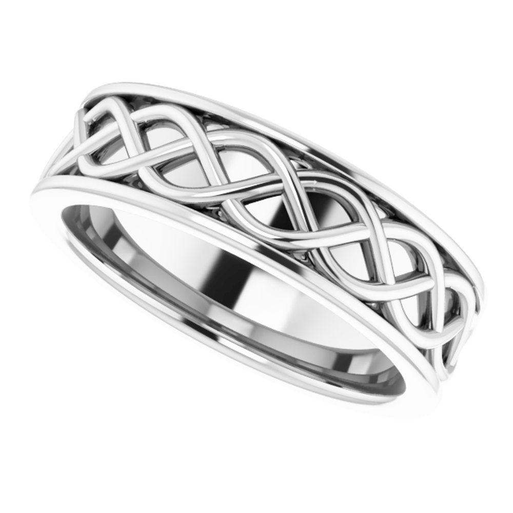 Sterling Silver 6 mm Infinity-Inspired Flat Band Size 7.5