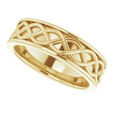14K Yellow Gold 6 mm Infinity-Inspired Flat Band Size 7.5
