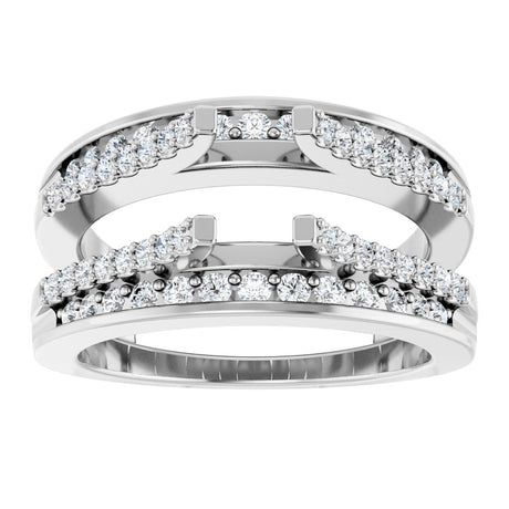 14K White Gold 1/2 CTW Natural Diamond Ring Guard
