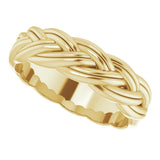 14K Yellow 6 mm Woven-Design Band Size 10.5