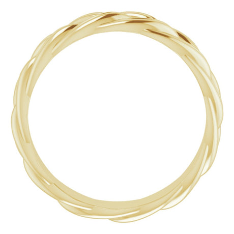 14K Yellow 6 mm Woven-Design Band Size 10.5