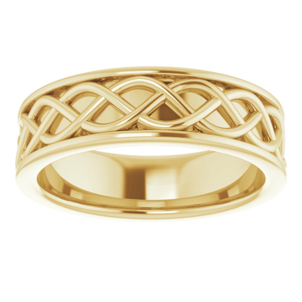 14K Yellow Gold 6 mm Infinity-Inspired Flat Band Size 7.5