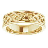 14K Yellow Gold 6 mm Infinity-Inspired Flat Band Size 7.5