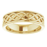 14K Yellow Gold 6 mm Infinity-Inspired Flat Band Size 8.5