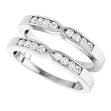 14K White 1/4 CTW Natural Diamond Ring Guard