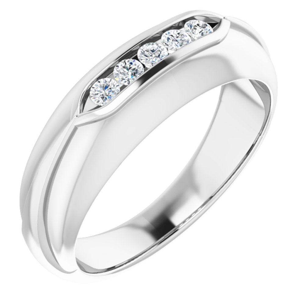 14K White 1/4 CTW Natural Diamond Band