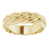 14K Yellow 6 mm Woven-Design Band Size 10.5