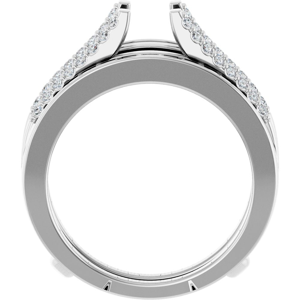 14K White Gold 1/2 CTW Natural Diamond Ring Guard