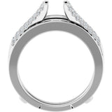 14K White Gold 1/2 CTW Natural Diamond Ring Guard