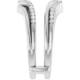 14K White Gold 1/4 CTW Natural Diamond Ring Guard