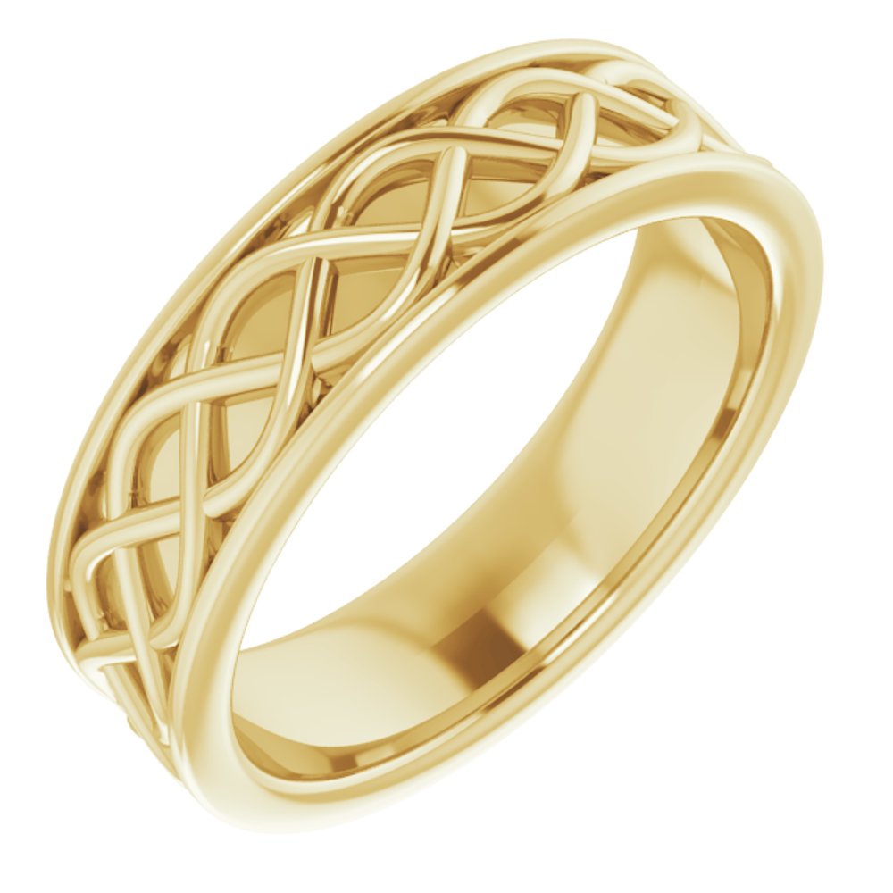 14K Yellow Gold 6 mm Infinity-Inspired Flat Band Size 8.5