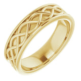 14K Yellow Gold 6 mm Infinity-Inspired Flat Band Size 8.5