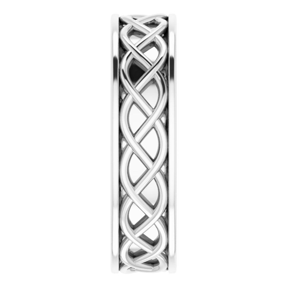Platinum 6 mm Infinity-Inspired Flat Band Size 9