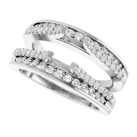 14K White Gold 1/2 CTW Natural Diamond Ring Guard