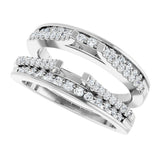 14K White Gold 1/2 CTW Natural Diamond Ring Guard