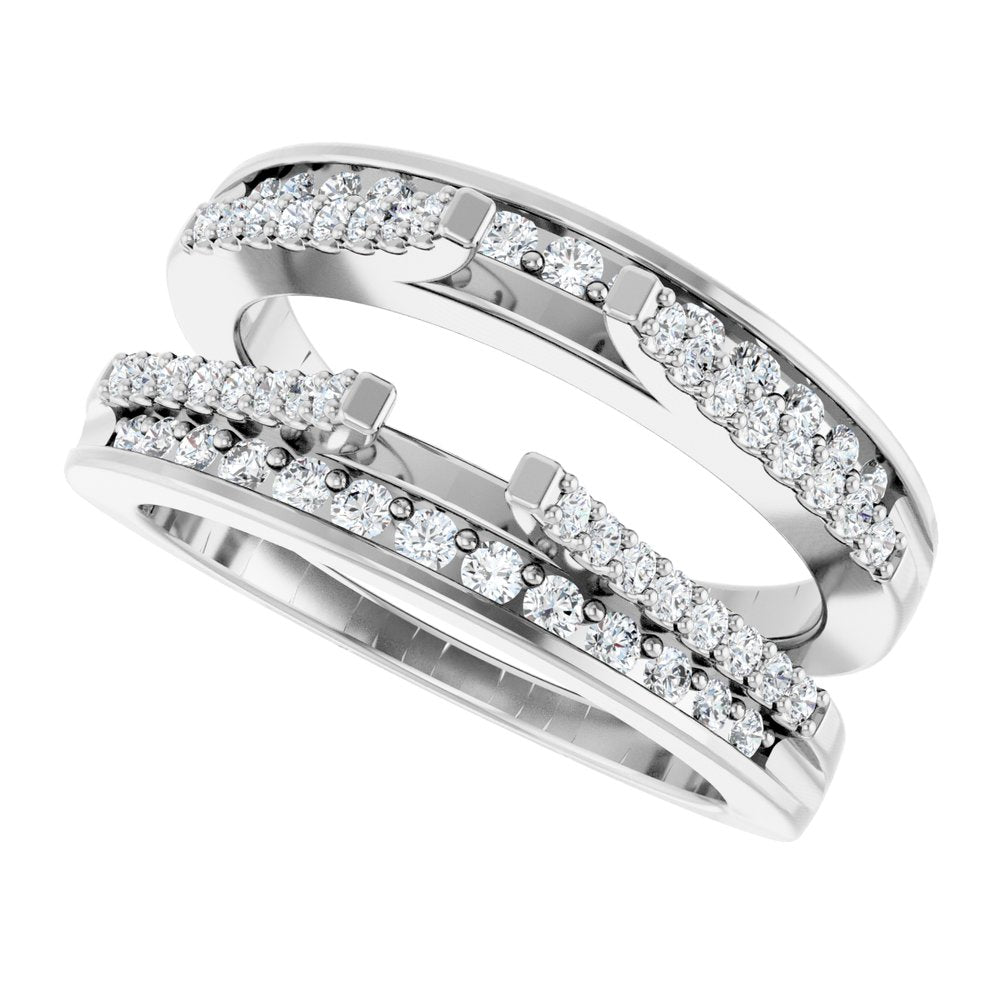 14K White 1/2 CTW Natural Diamond Ring Guard