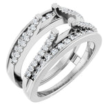 14K White Gold 1/2 CTW Natural Diamond Ring Guard