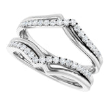 14K White 1/4 CTW Natural Diamond Ring Guard