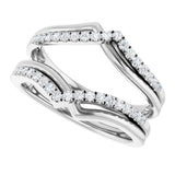 14K White Gold 1/4 CTW Natural Diamond Ring Guard
