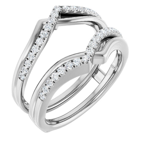 14K White Gold 1/4 CTW Natural Diamond Ring Guard