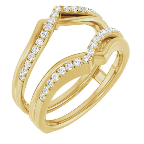 14K Yellow 1/4 CTW Natural Diamond Ring Guard