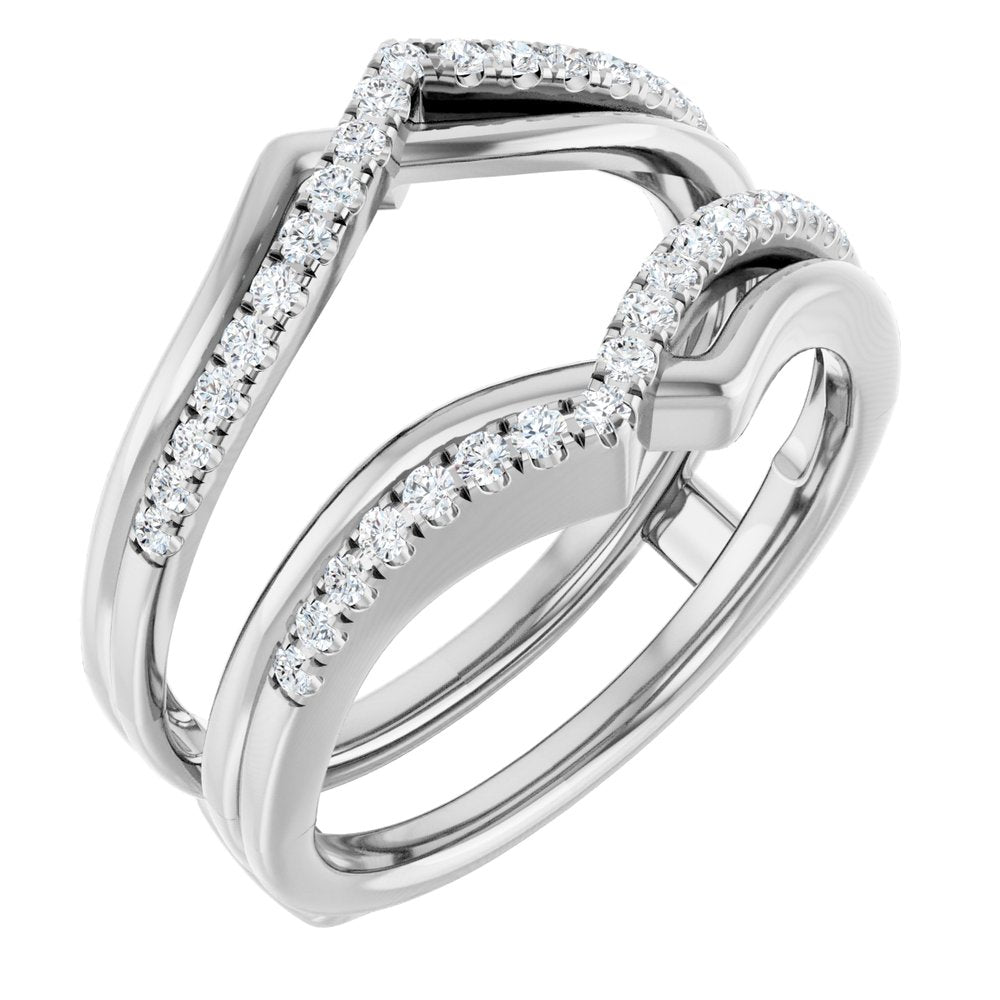 14K White Gold 1/4 CTW Natural Diamond Ring Guard