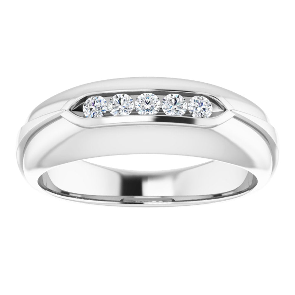 14K White 1/4 CTW Natural Diamond Band