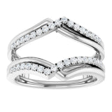 14K White 1/4 CTW Natural Diamond Ring Guard