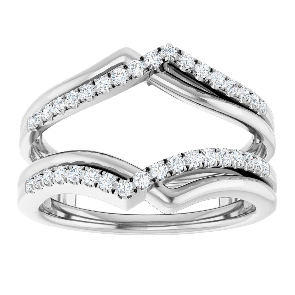 14K White Gold 1/4 CTW Natural Diamond Ring Guard