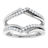 14K White Gold 1/4 CTW Natural Diamond Ring Guard